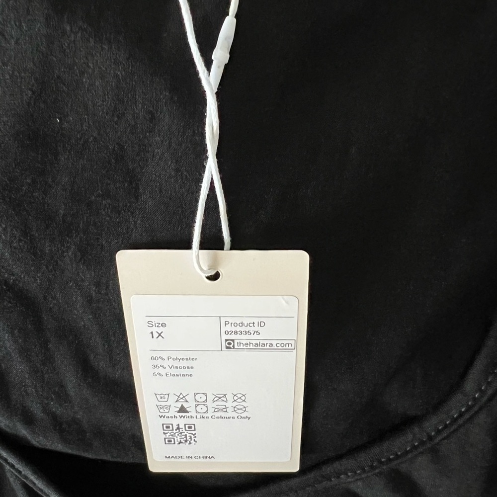 NWT HALARA Deep V Neck Sleeveless High Low Crossover Hem Flowy Midi Dress 1X - Picture 6 of 7